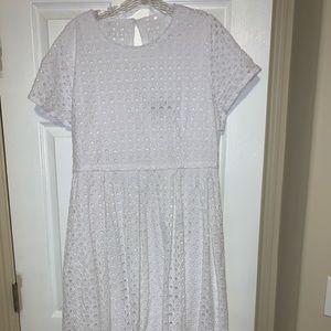 Lane Bryant white eyelet dress